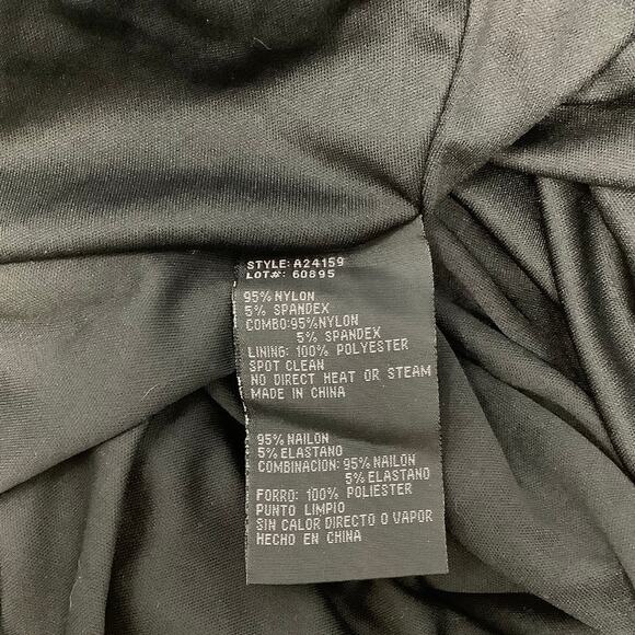 Betsy & Adam Womens 6 Black Floral Sequin Sheath Gown Dress Long Sleeve OS15-11 - Picture 9 of 10